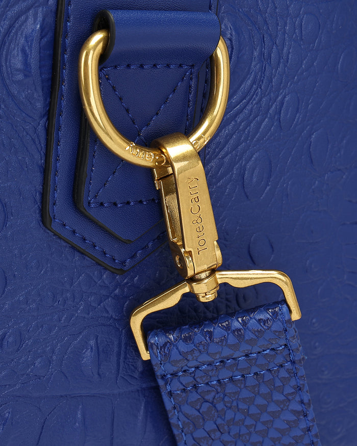 Statement Weekender Duffle Bag in Royal Blue