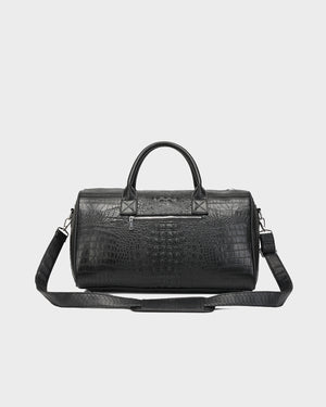 Statement Weekender Duffle Bag in Black