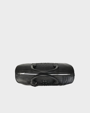 Statement Weekender Duffle Bag in Black