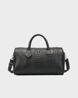 Statement Weekender Duffle Bag in Black