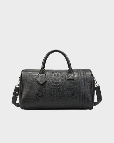 Statement Weekender Duffle Bag in Black V2