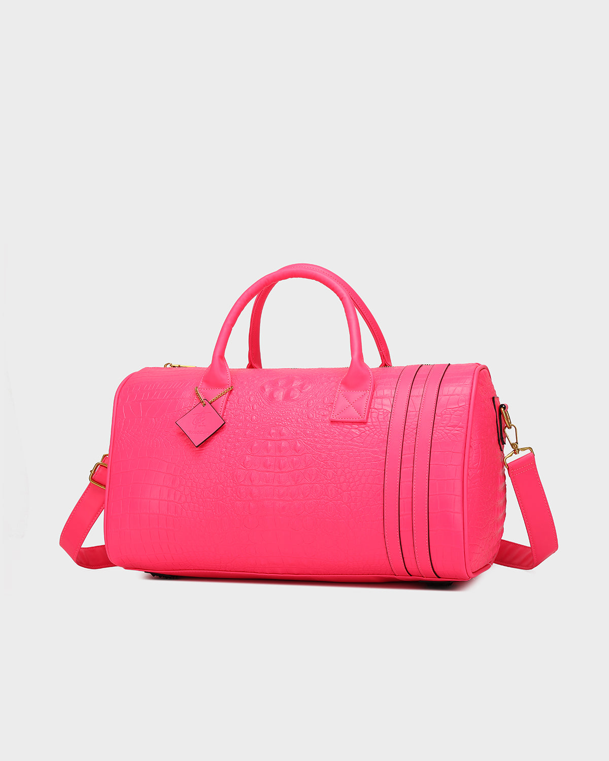 Statement Weekender Travel Set in Neon Pink