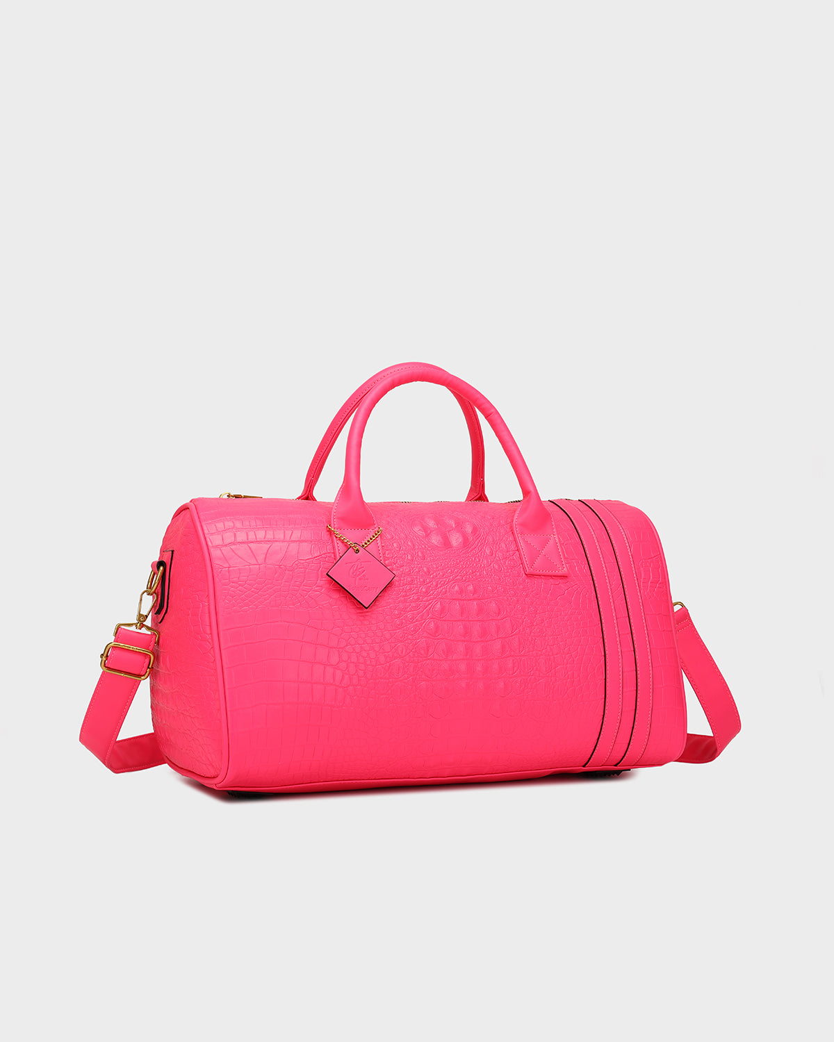 Statement Weekender Travel Set in Neon Pink