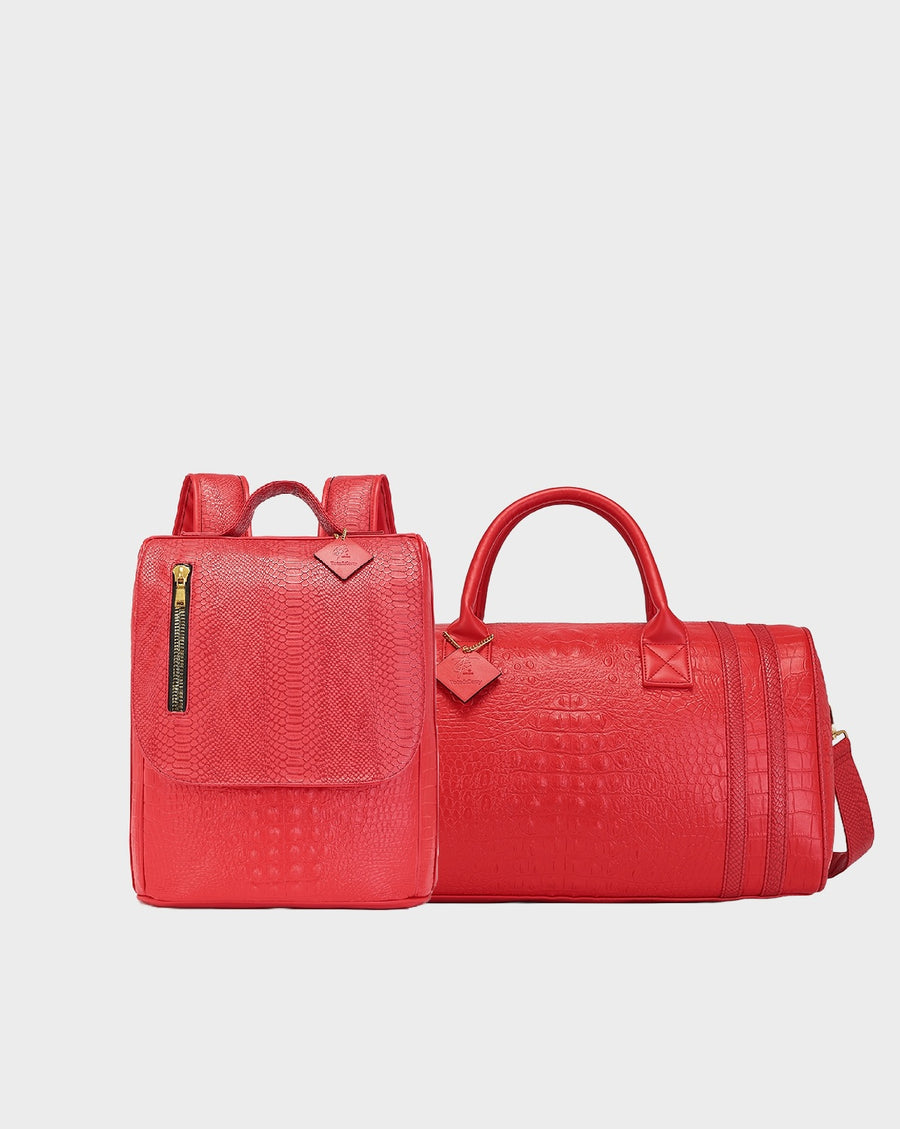Statement Weekender Travel Set in Red