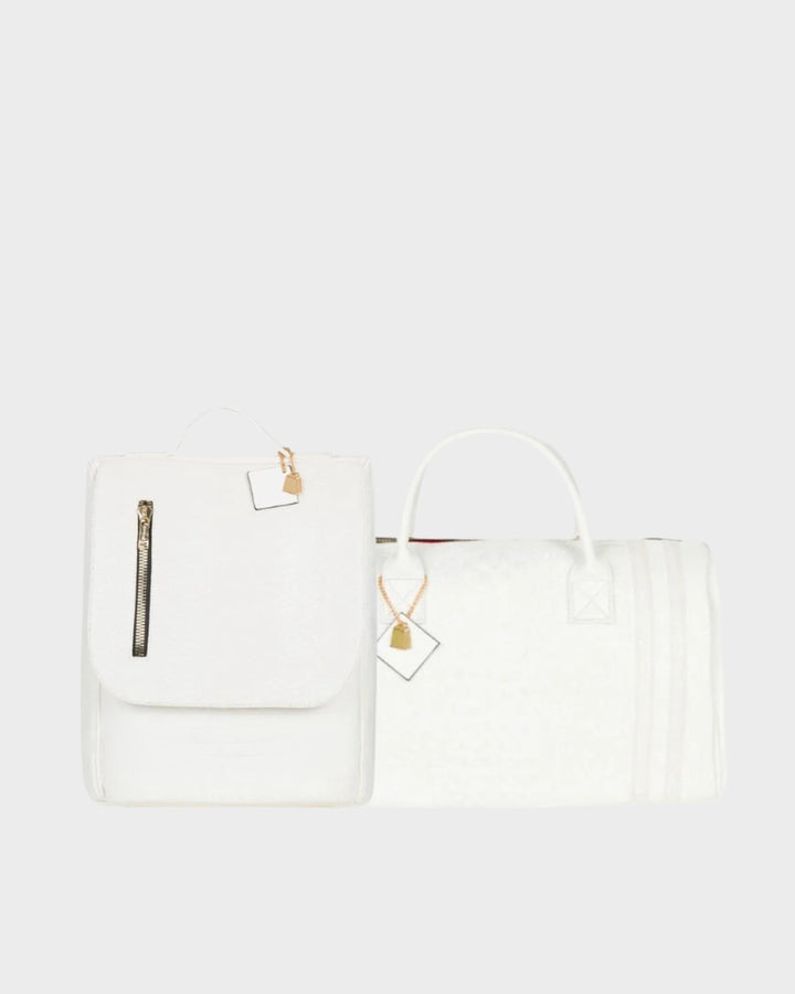 Statement Weekender Travel Set in White