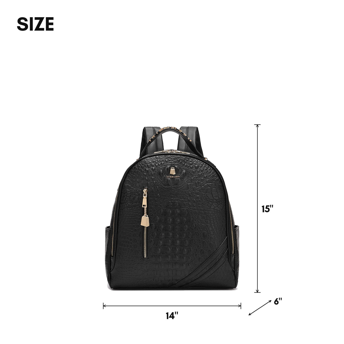 Statement Commuter Backpack in Black - size, 15 x 14 x 6 inches