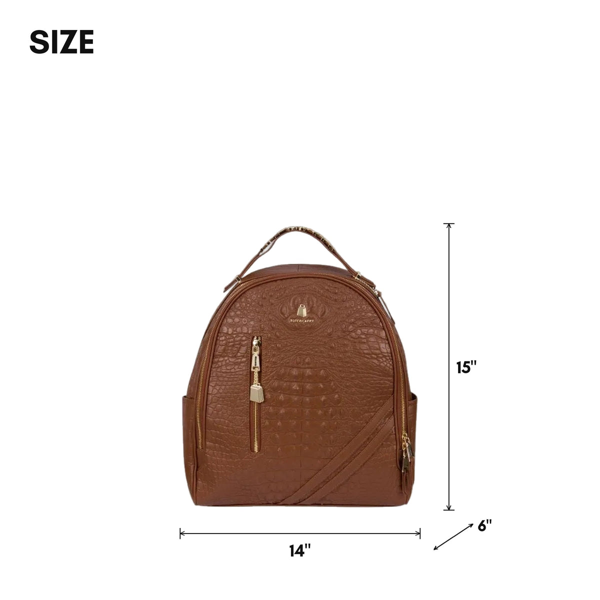 Statement Commuter Backpack in Caramel - size, 15 x 14 x 6 inches