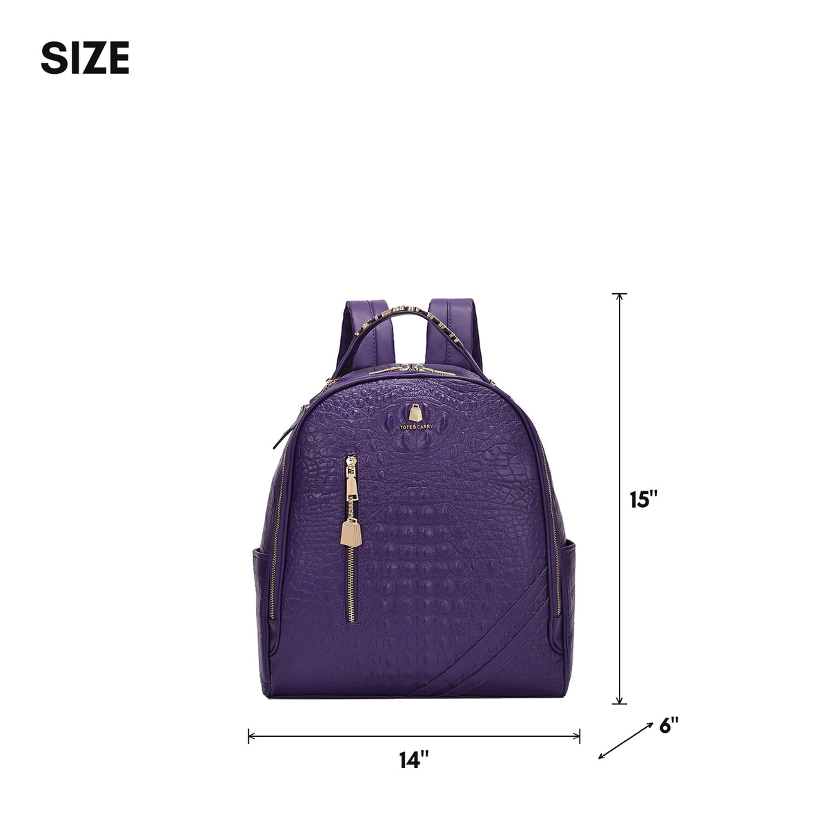 Statement Commuter Backpack in Purple - size, 15 x 14 x 6 inches