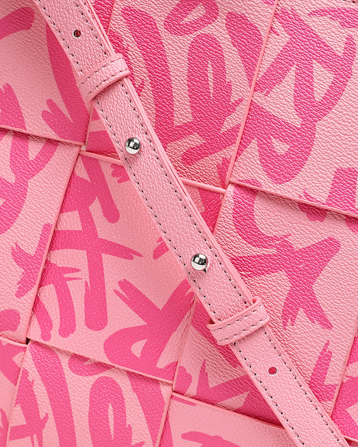 Graffiti Tote Bag in Pink