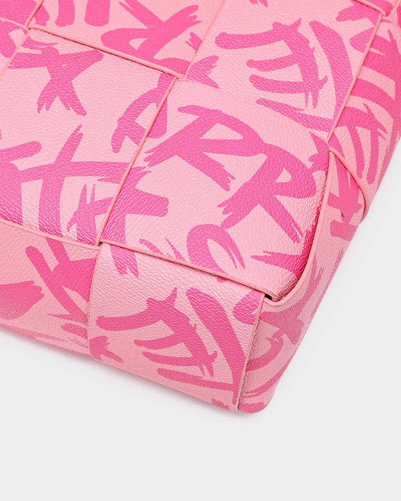 Graffiti Tote Bag in Pink