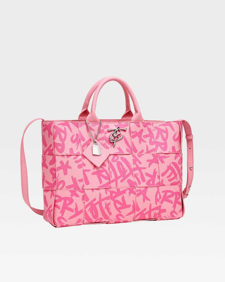 Graffiti Tote Bag in Pink