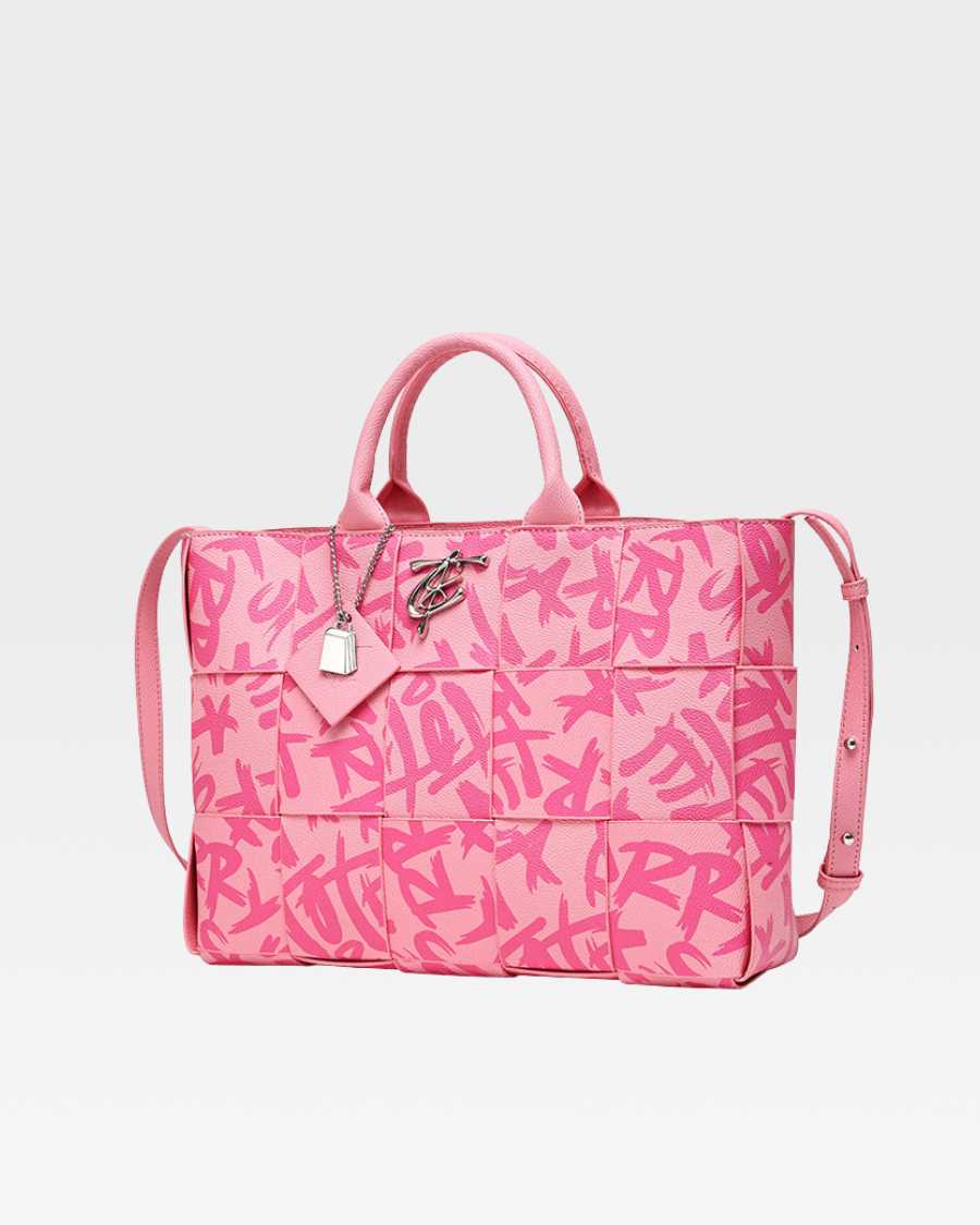 Graffiti Tote Bag in Pink