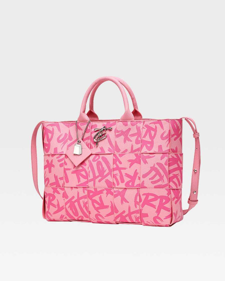 Graffiti Tote Bag in Pink