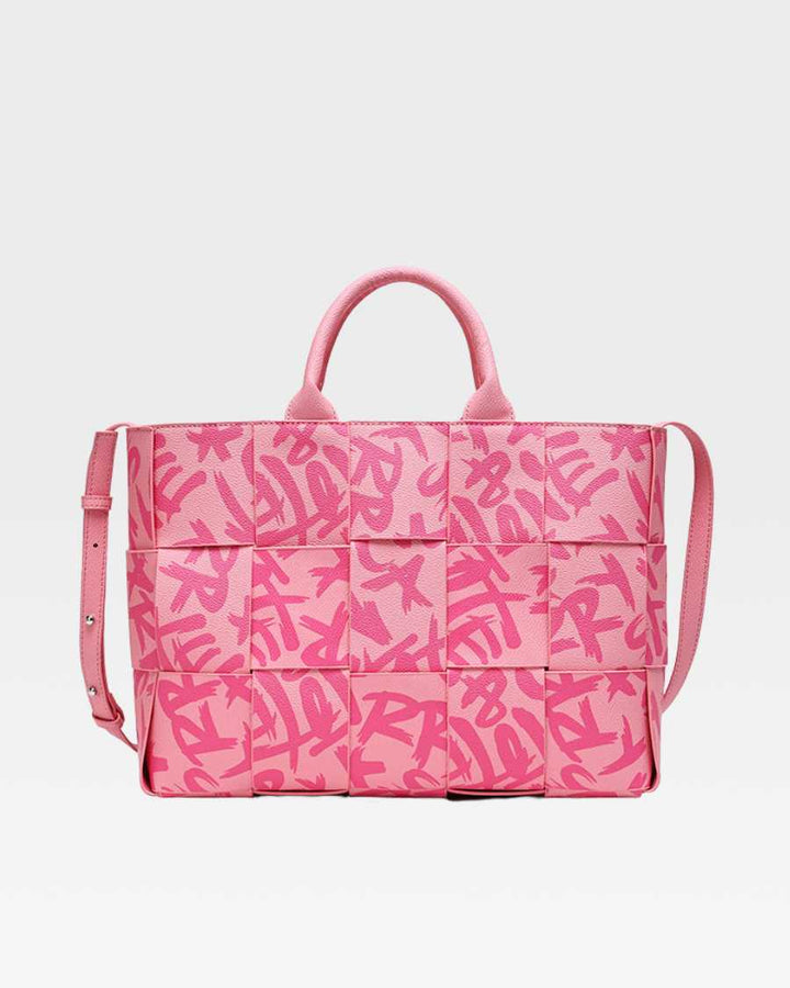 Graffiti Tote Bag in Pink