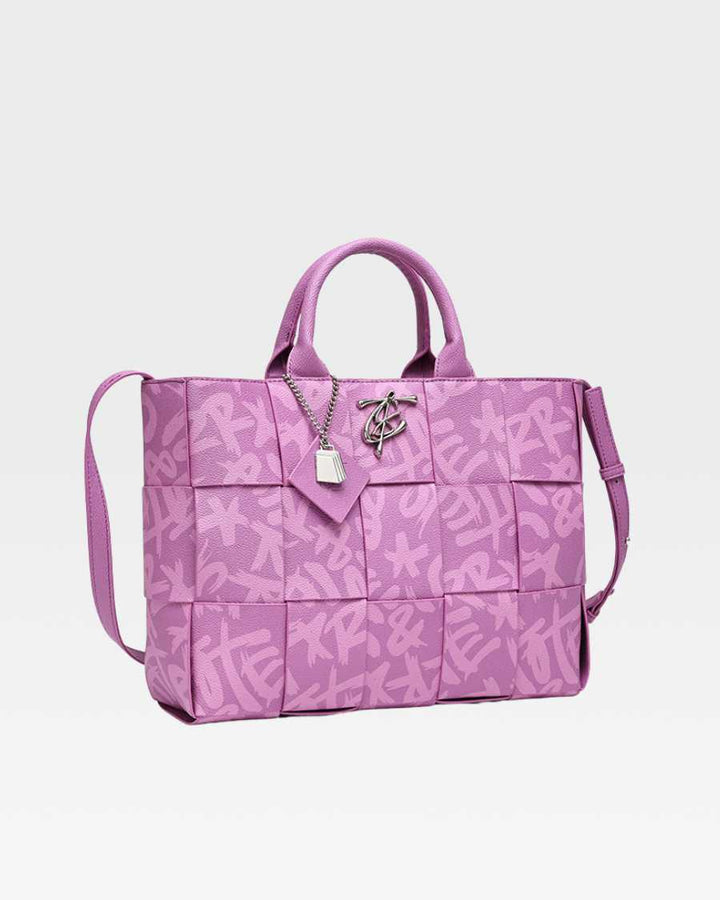 Graffiti Tote Bag in Purple