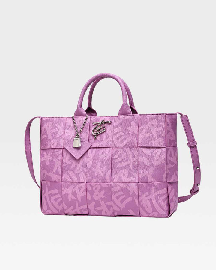 Graffiti Tote Bag in Purple