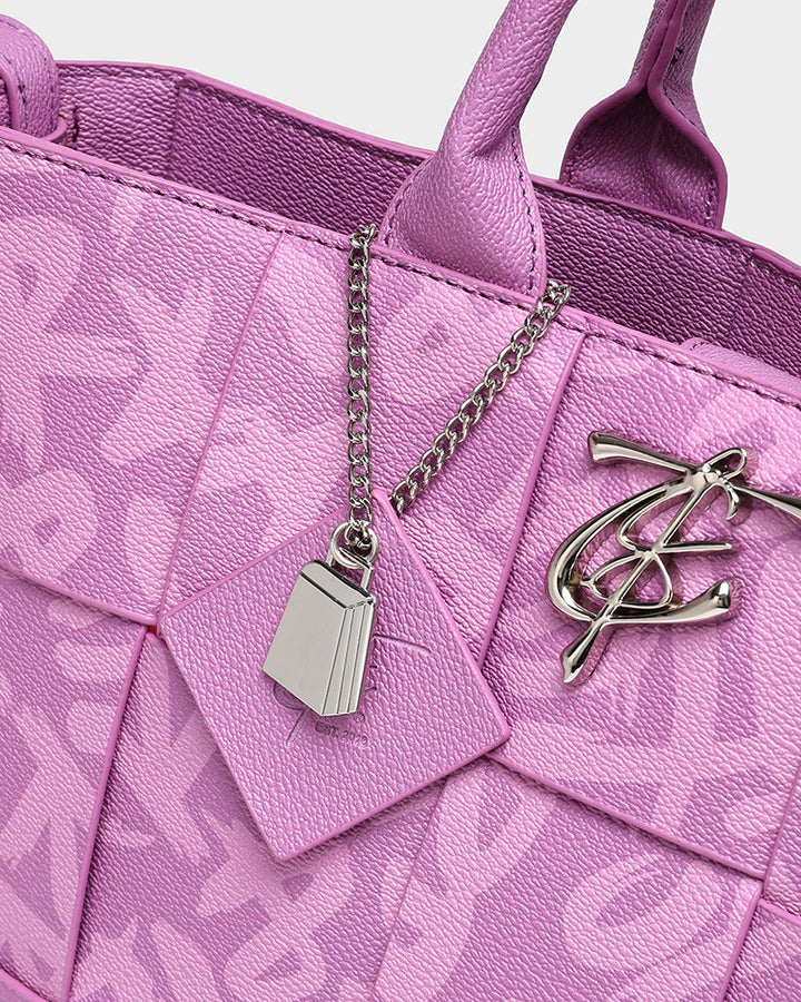 Graffiti Tote Bag in Purple
