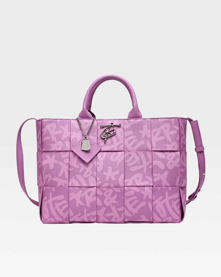Graffiti Tote Bag in Purple