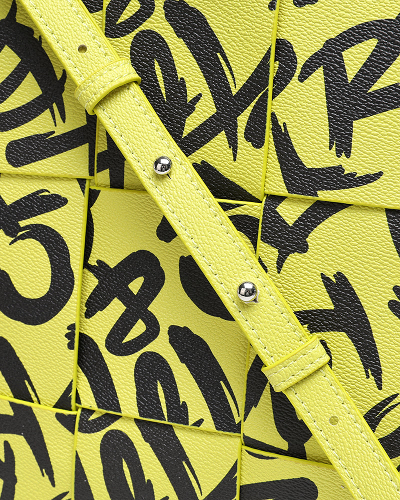 Graffiti Tote Bag in Yellow