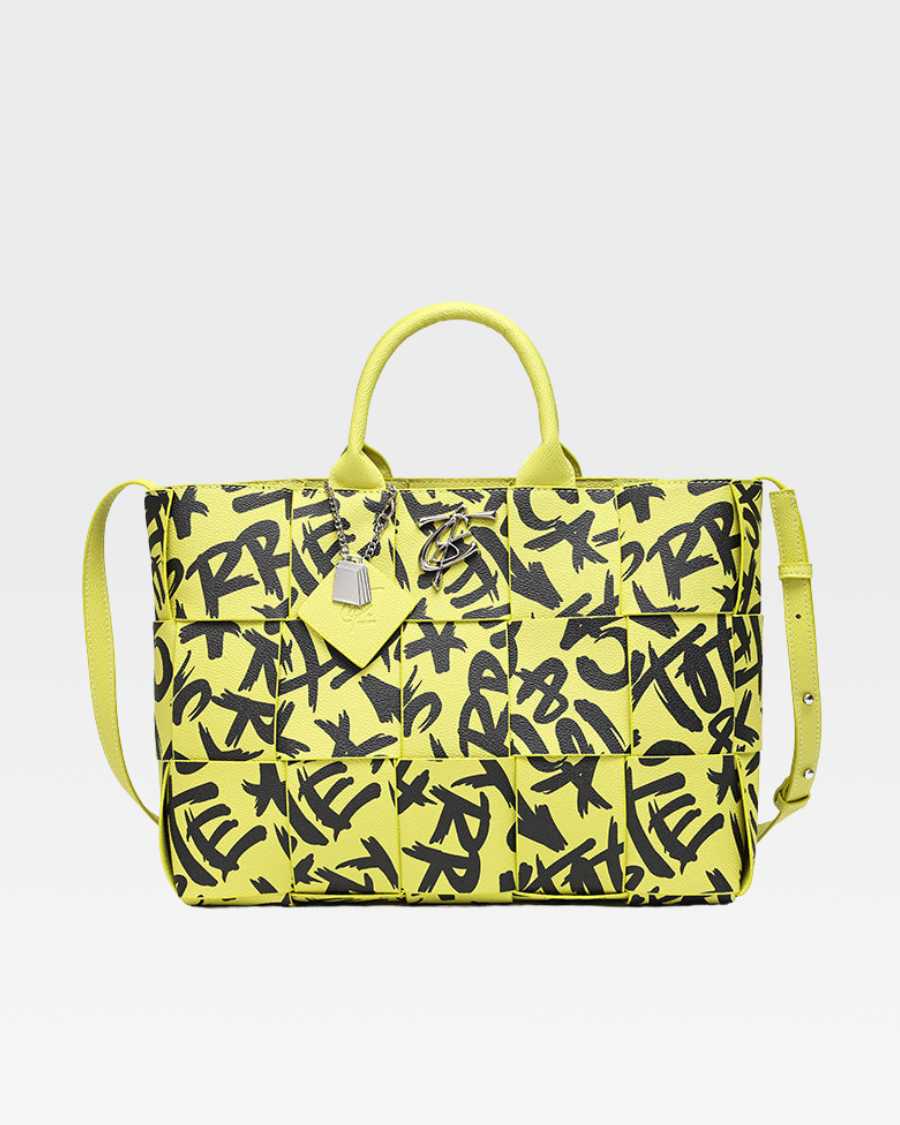 Graffiti Tote Bag in Yellow