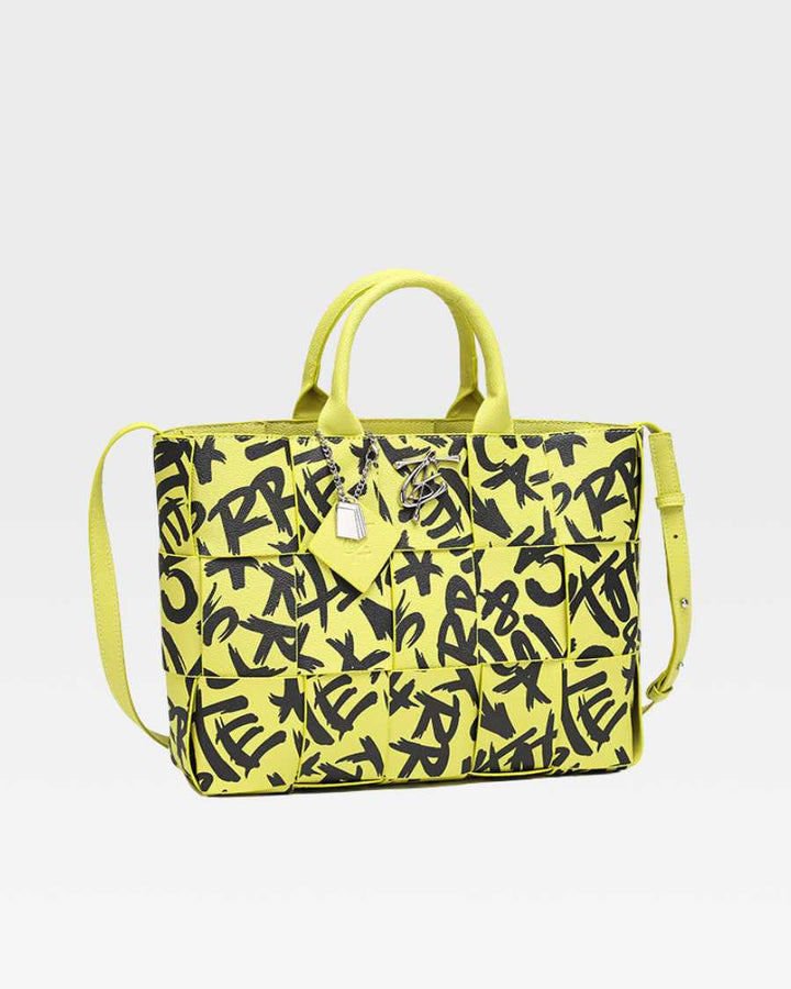 Graffiti Tote Bag in Yellow