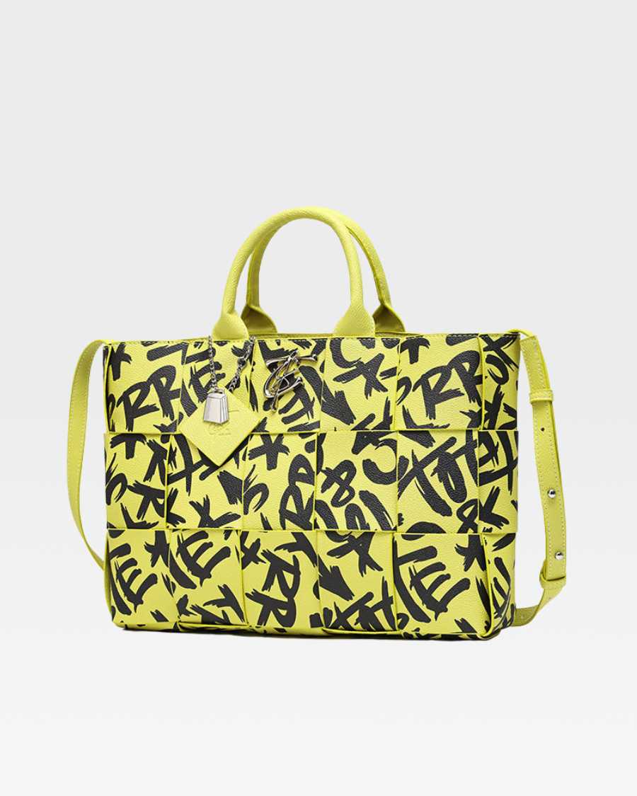 Graffiti Tote Bag in Yellow