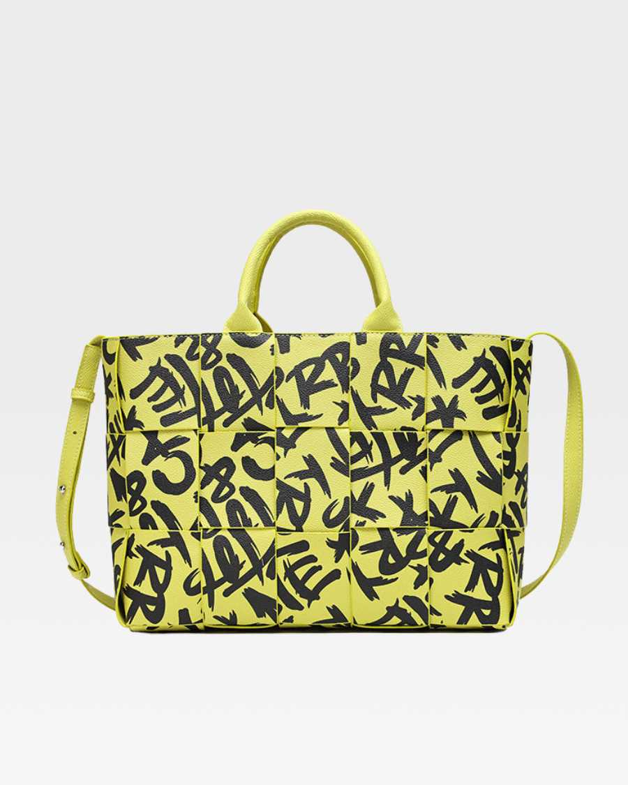 Graffiti Tote Bag in Yellow