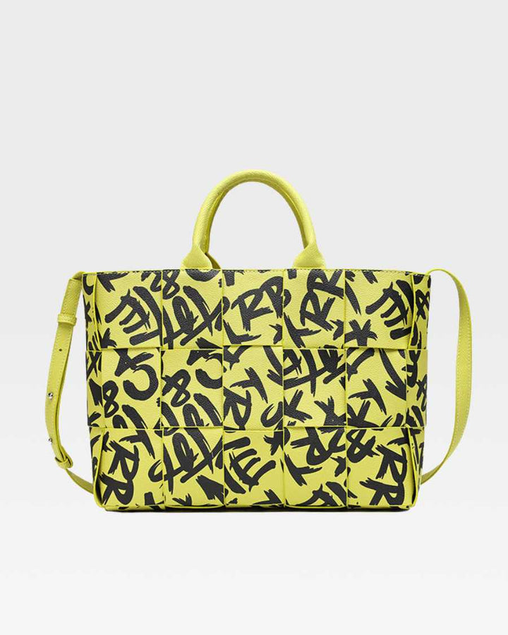 Graffiti Tote Bag in Yellow