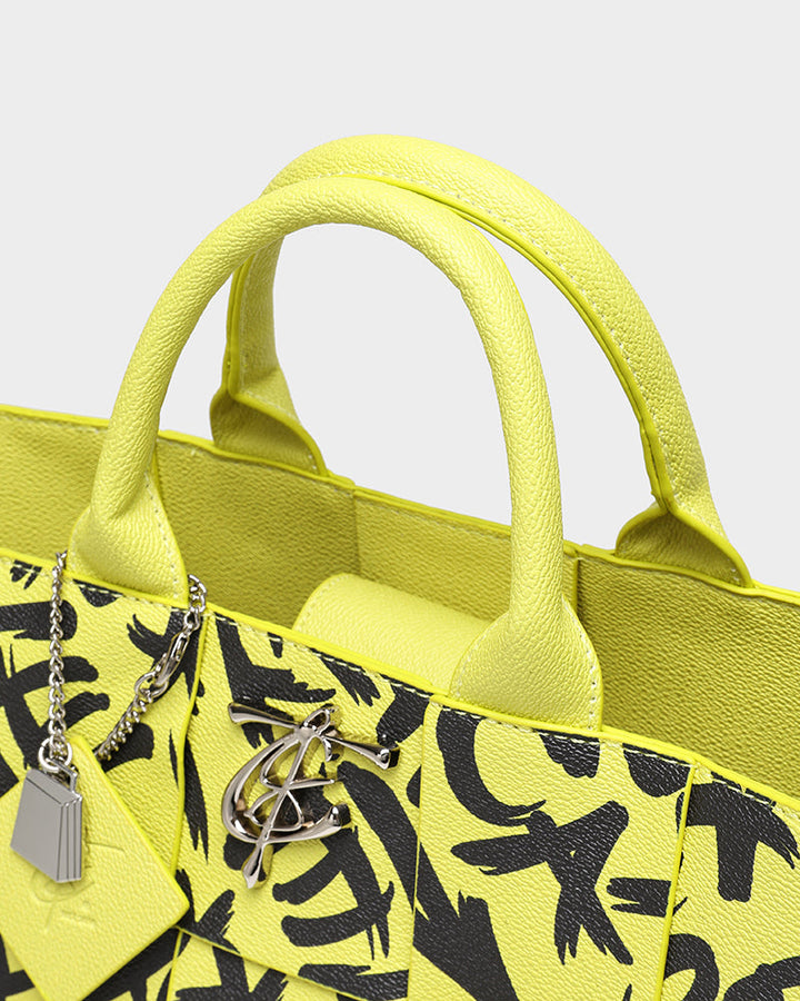Graffiti Tote Bag in Yellow