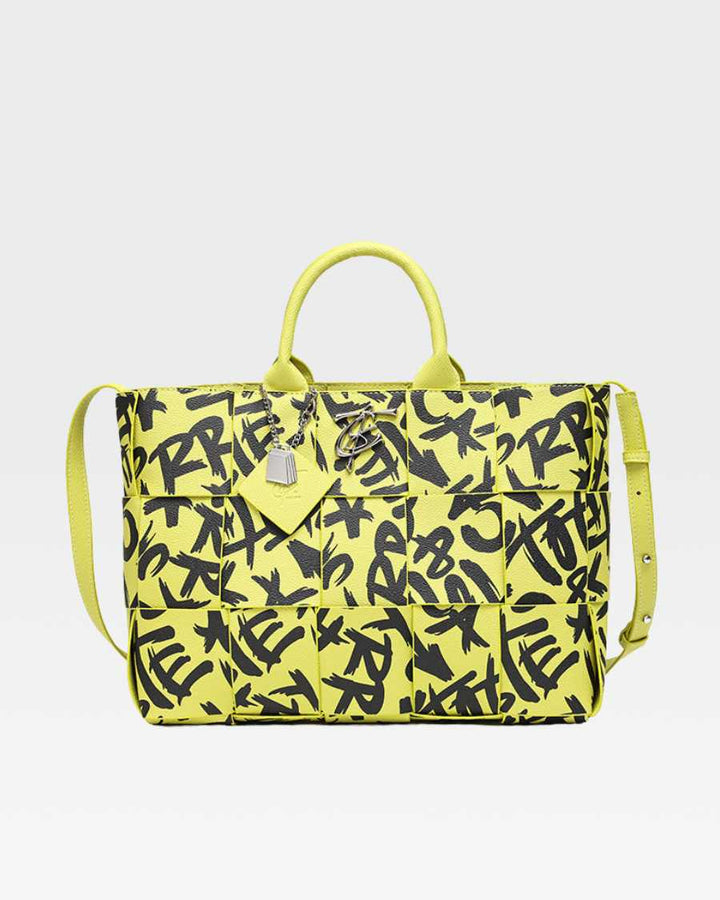 Graffiti Tote Bag in Yellow