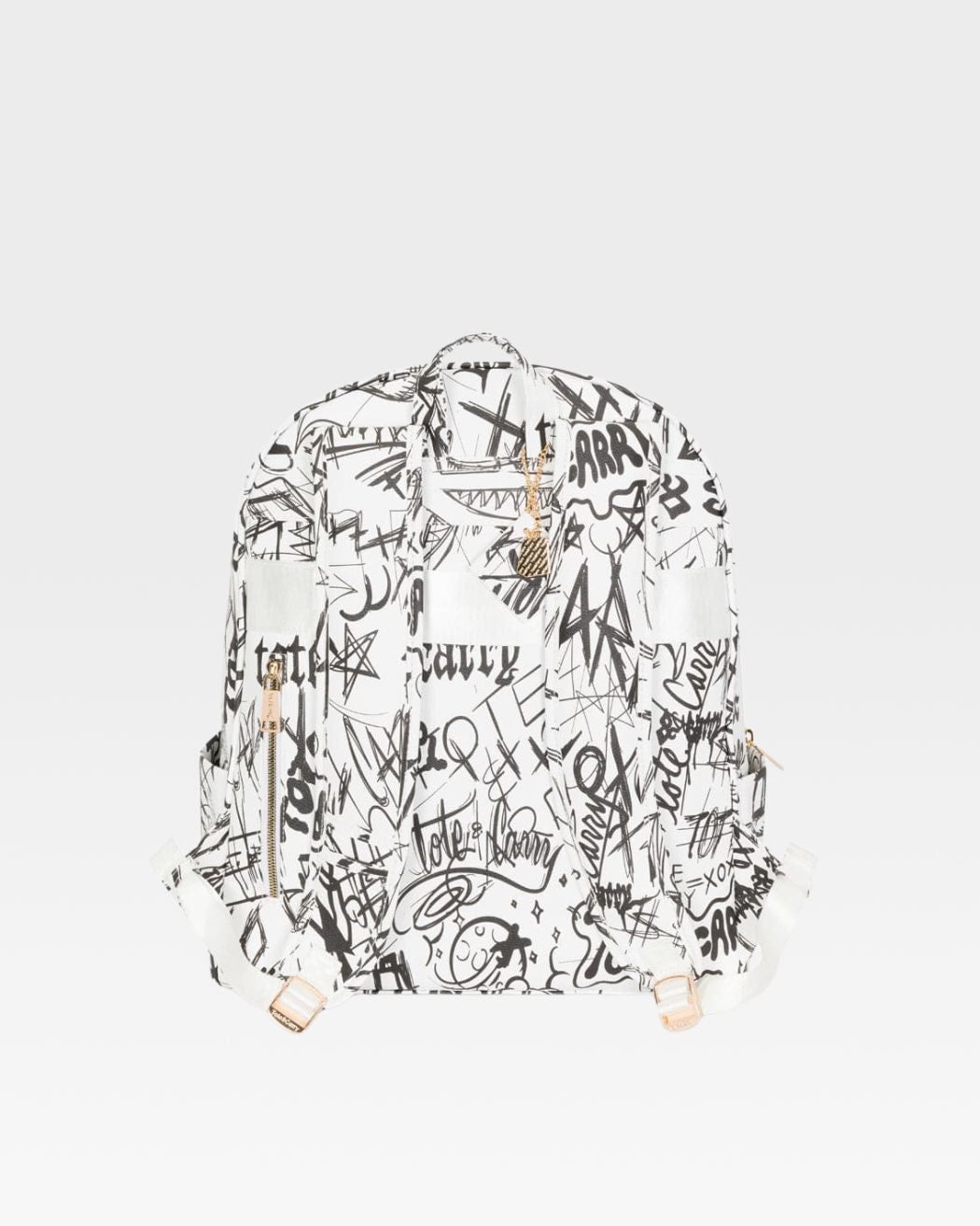 Graffiti Tombstone Backpack in White
