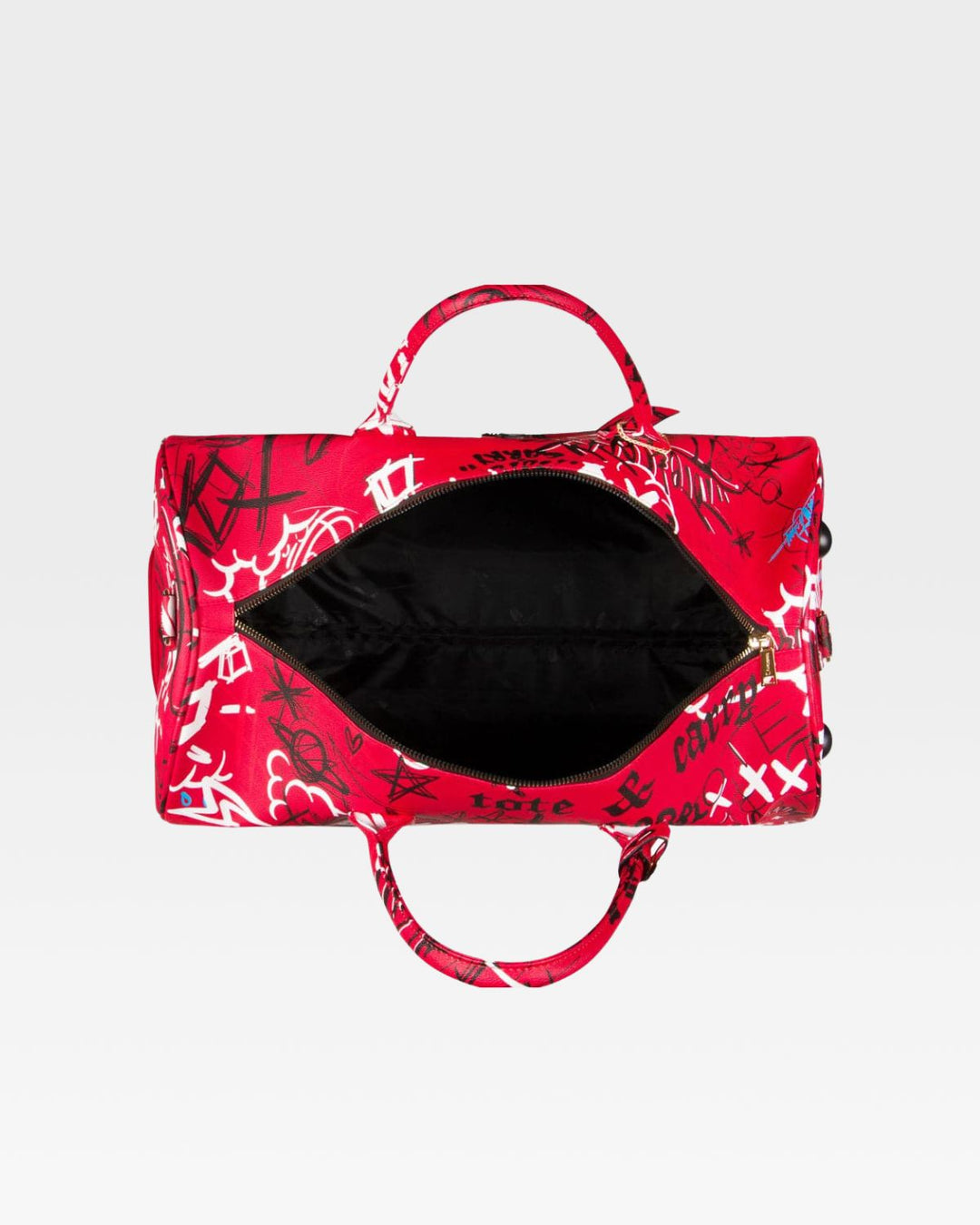 Graffiti Rolling Duffle Bag in Red