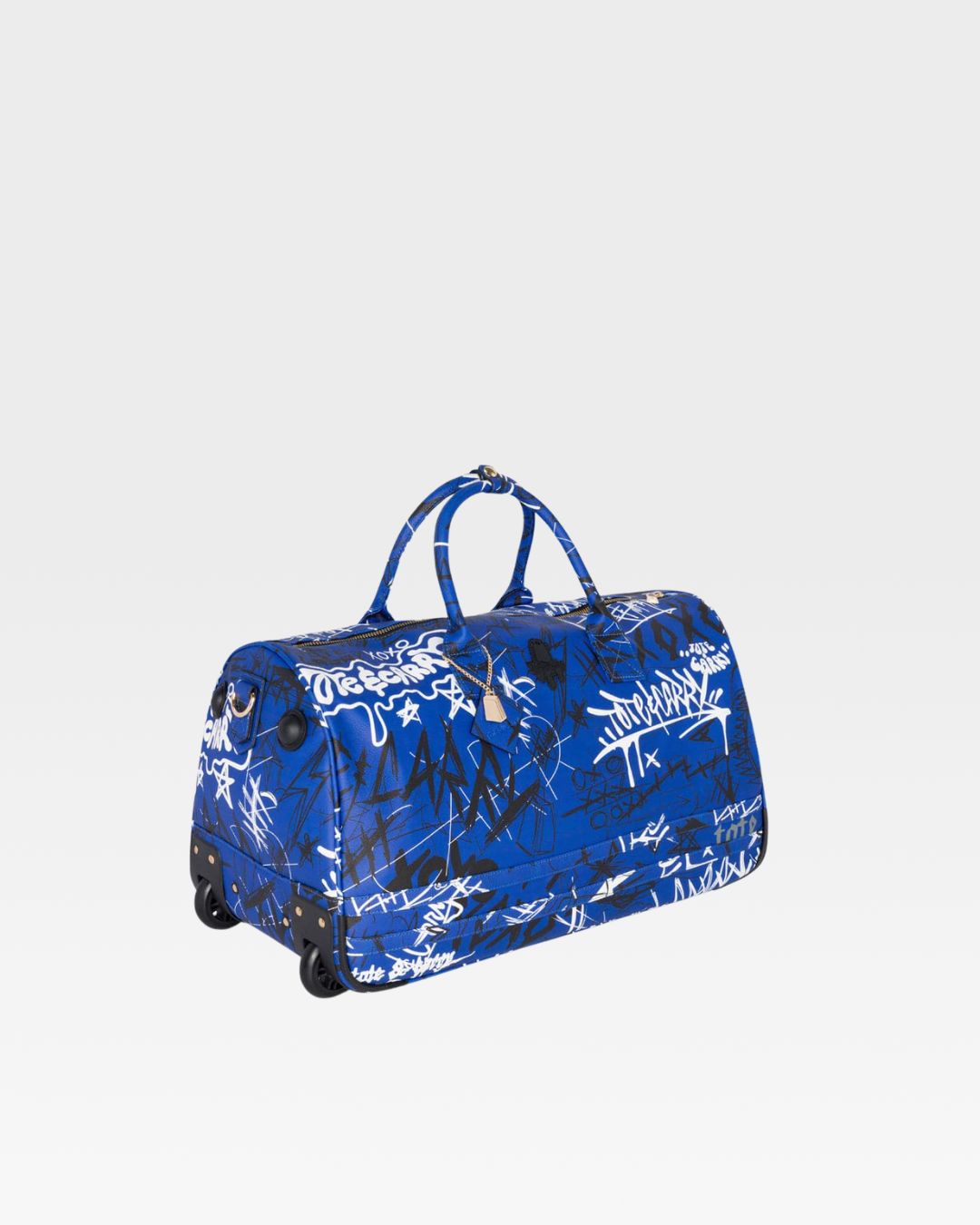 Graffiti Rolling Duffle Bag in Royal Blue
