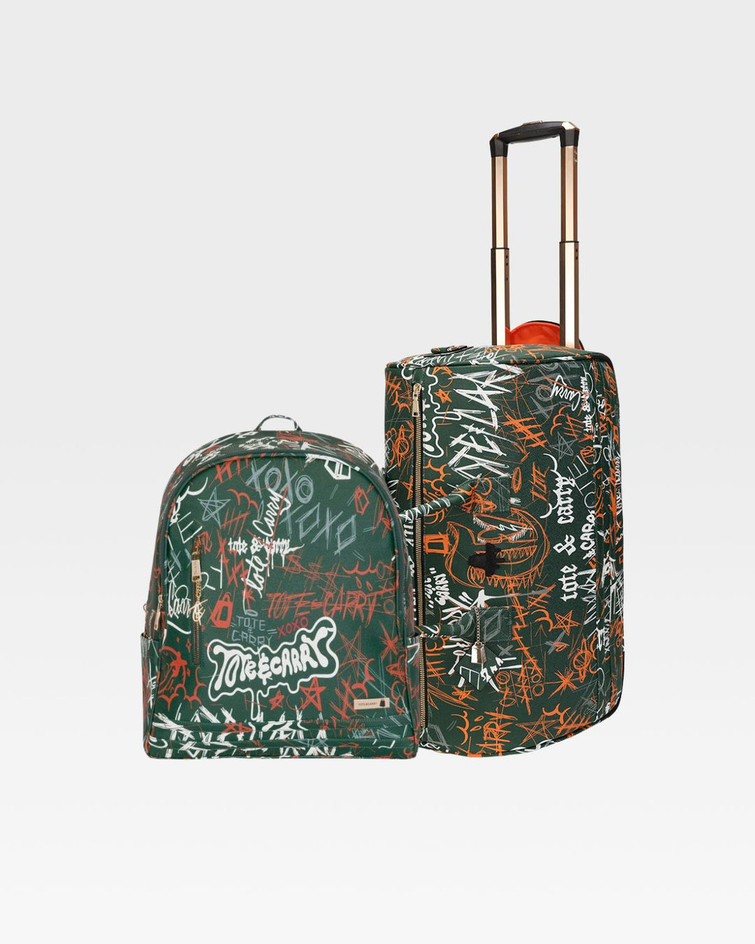 Street Traveler Rolling Duffle Set in Emerald Green