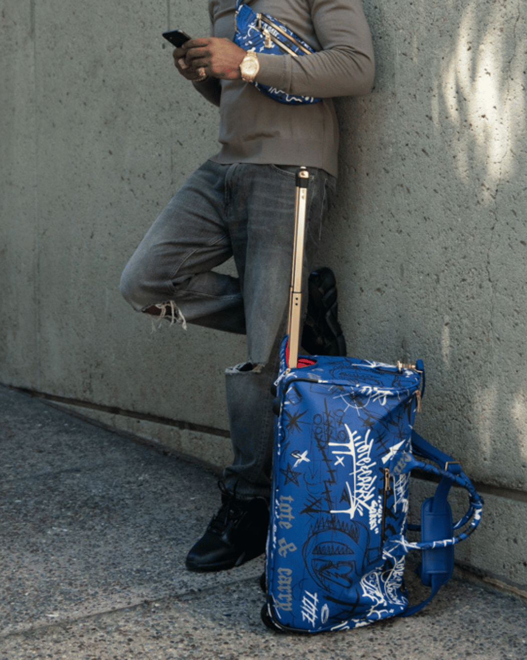 Street Traveler Rolling Duffle Set in Royal Blue