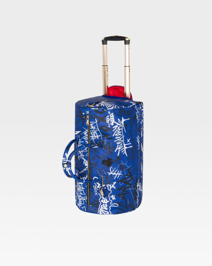 Graffiti Tombstone Roller Duffle Set in Royal Blue