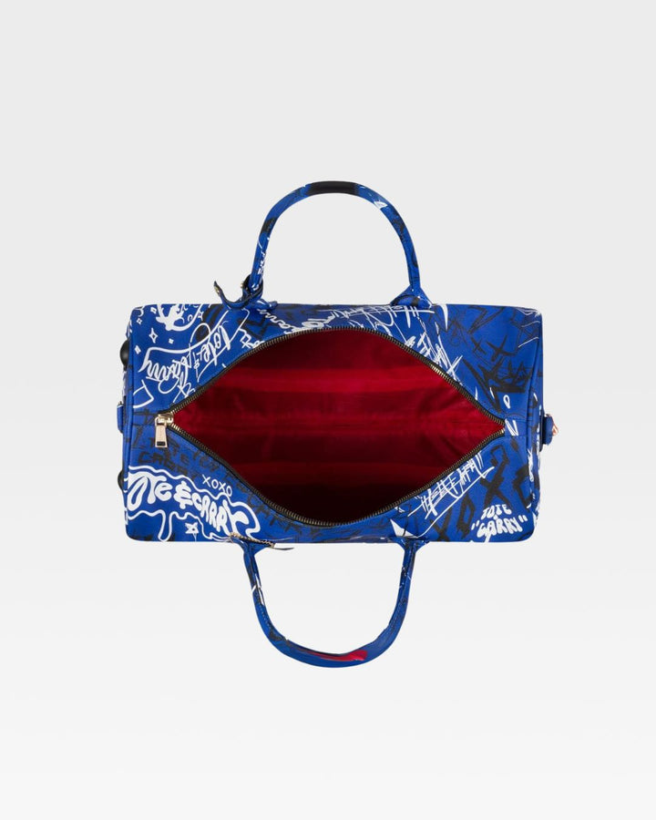 Graffiti Tombstone Roller Duffle Set in Royal Blue