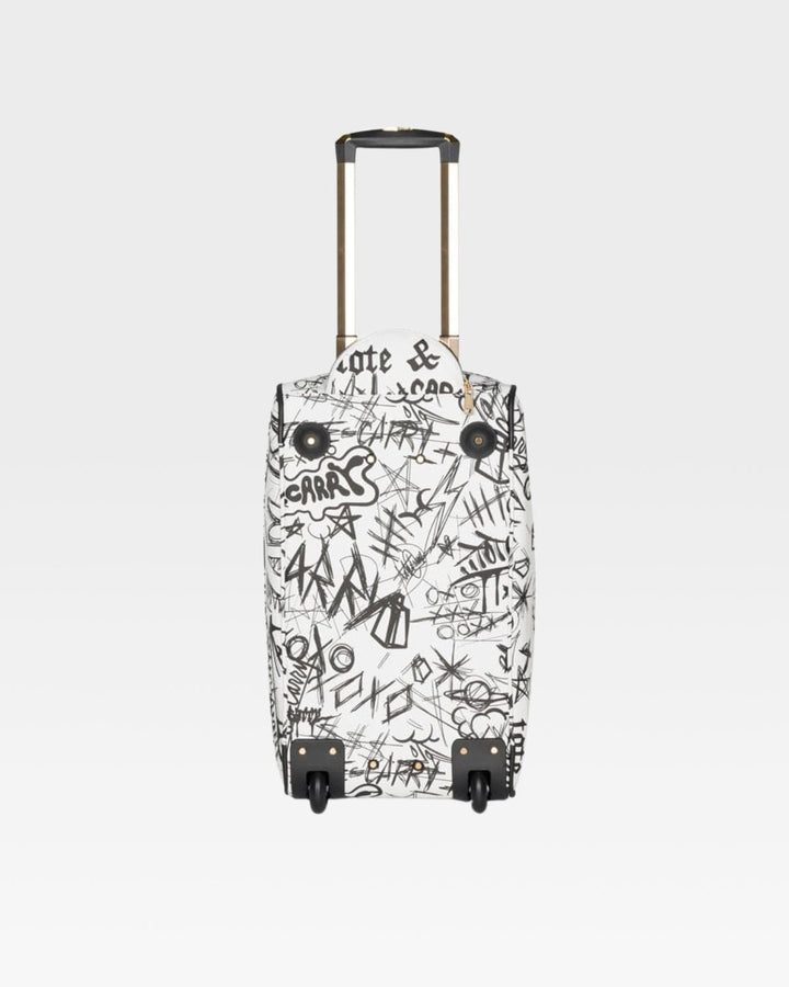 Graffiti Rolling Duffle Bag White