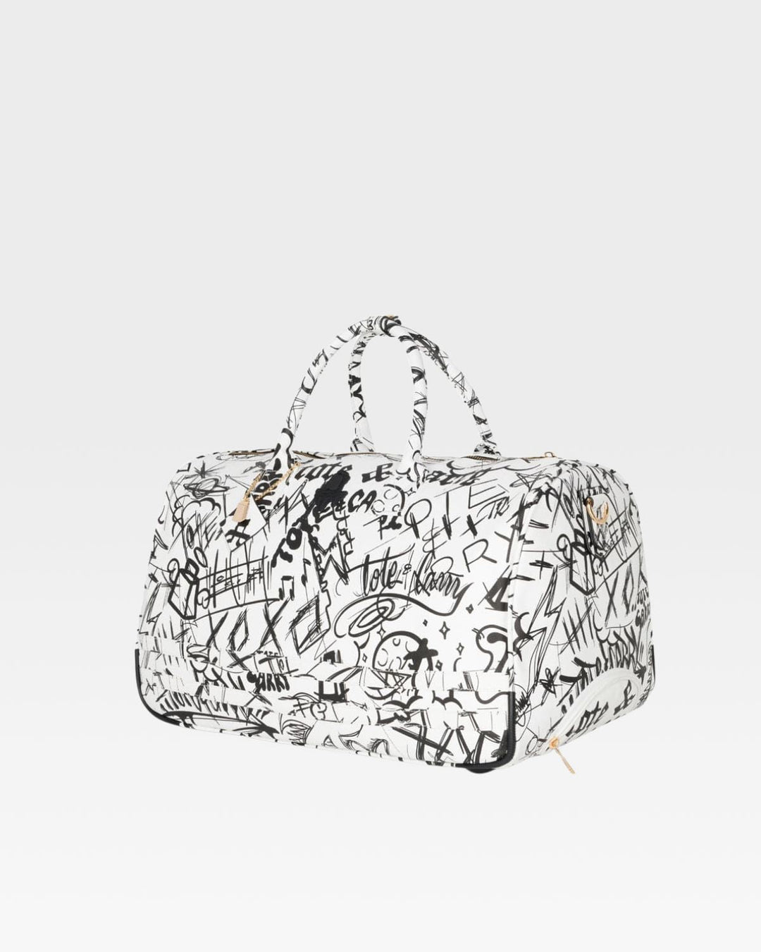 Graffiti Rolling Duffle Bag White