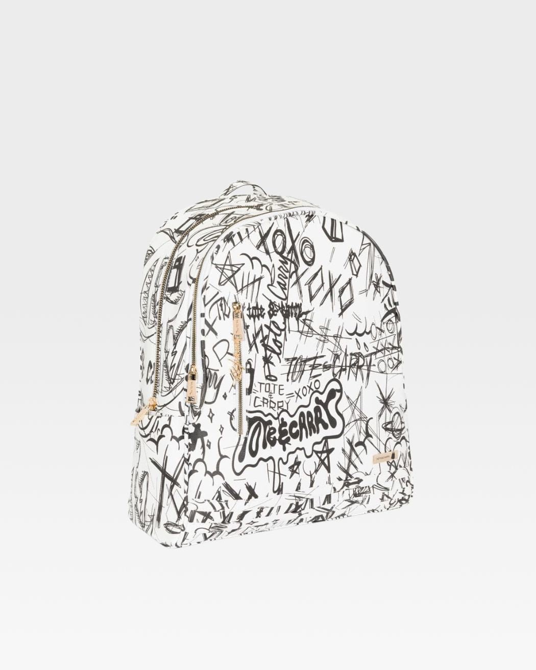 Graffiti Tombstone Backpack in White