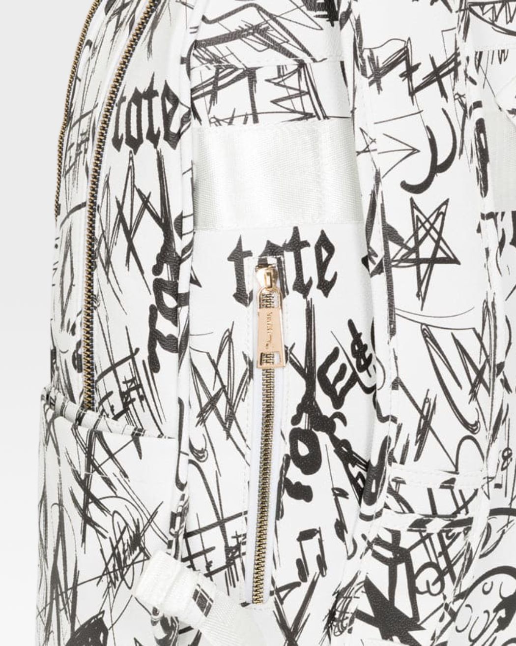 Graffiti Tombstone Backpack in White
