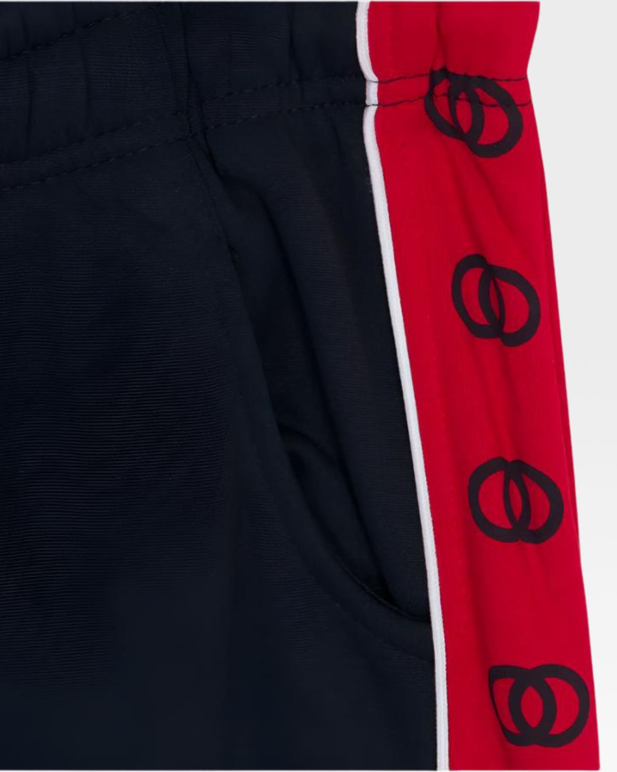 Striped Sleeve Track Suit in Navy & Red