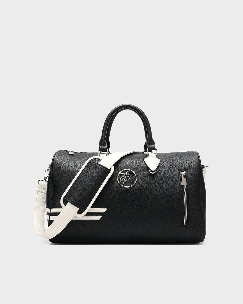 Striped Sensation Duffle Bag in Black