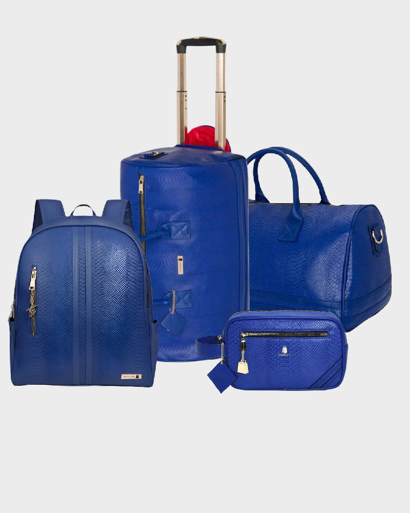 Signature 4-Piece Rolling Weekender Set in Royal Blue