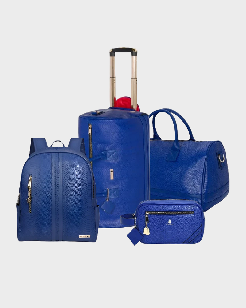 Signature 4-Piece Rolling Weekender Set in Royal Blue