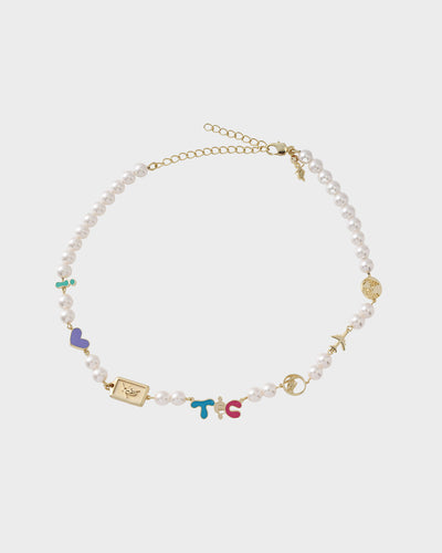 T&C Pearl Necklace in White