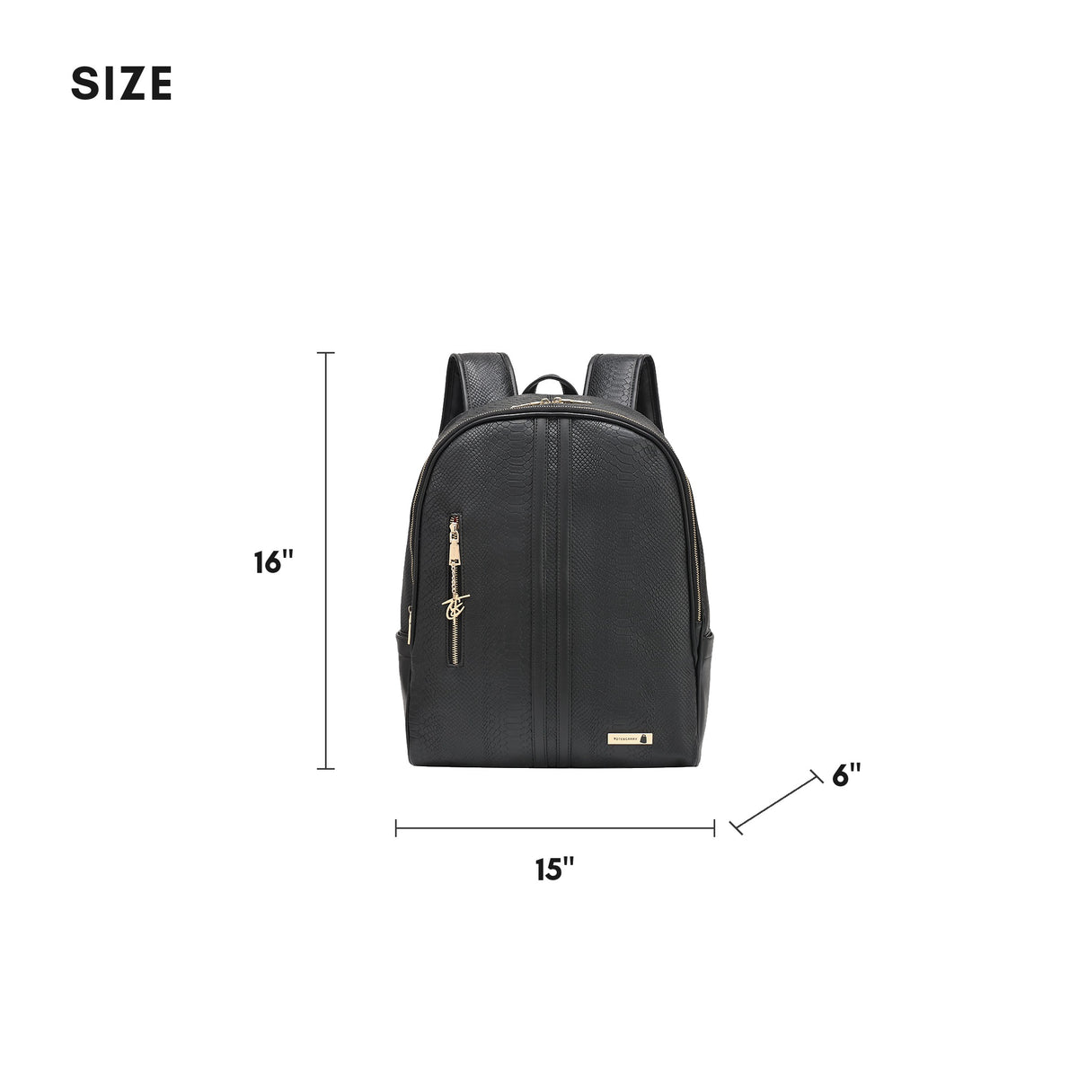Tote&Carry Signature Traveler Backpack in Black — size, 15 x 6 x 16 inches