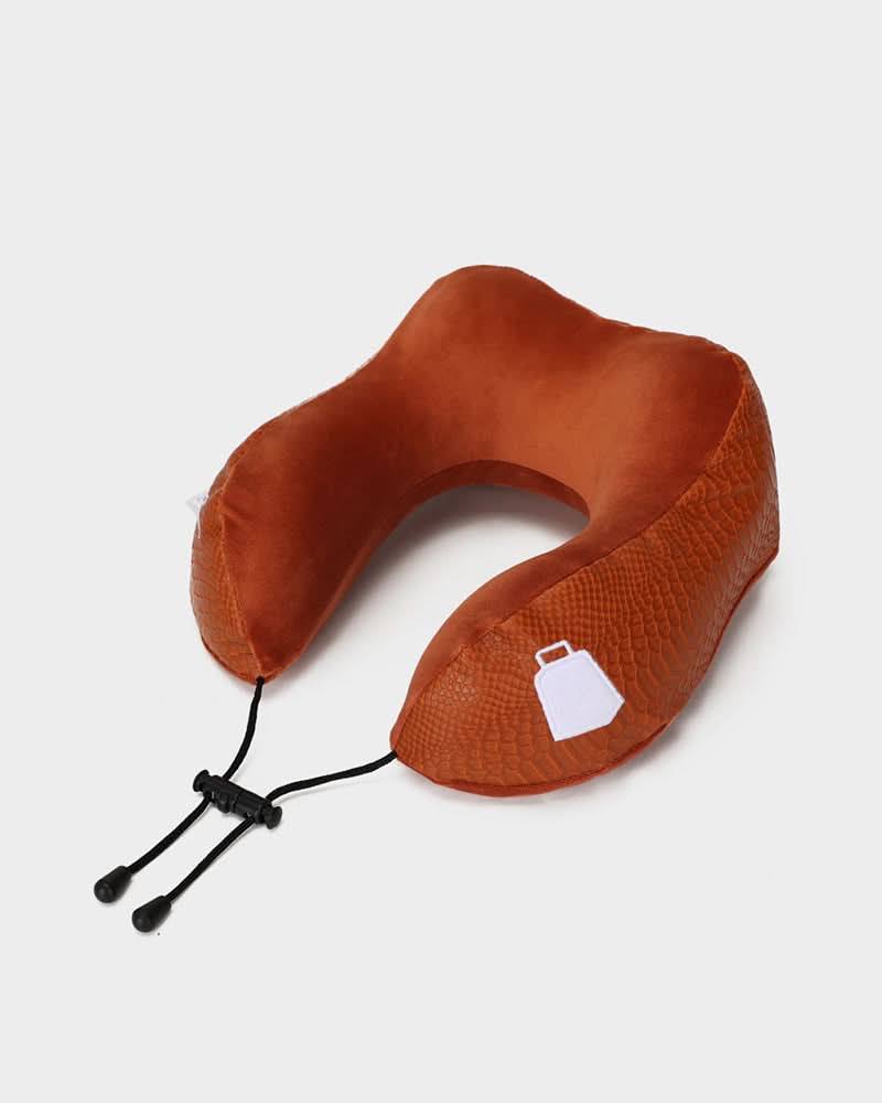 Apollo 1 Neck Pillow and Eye Mask Set in Brown