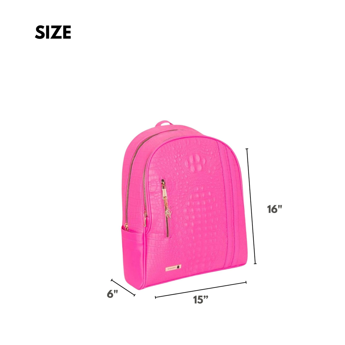 Tote&Carry Classic Traveler Backpack in Neon Pink — size, 16 x 15 x 6 inches