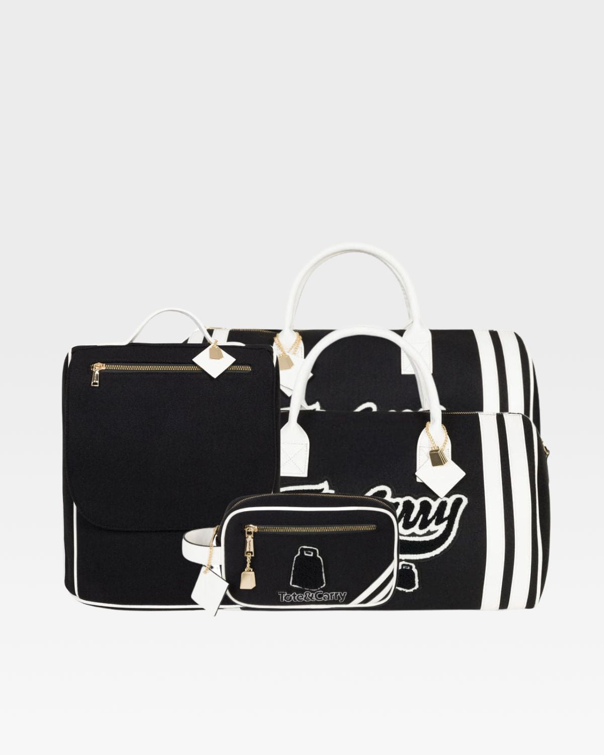 Varsity Travel Set in Black